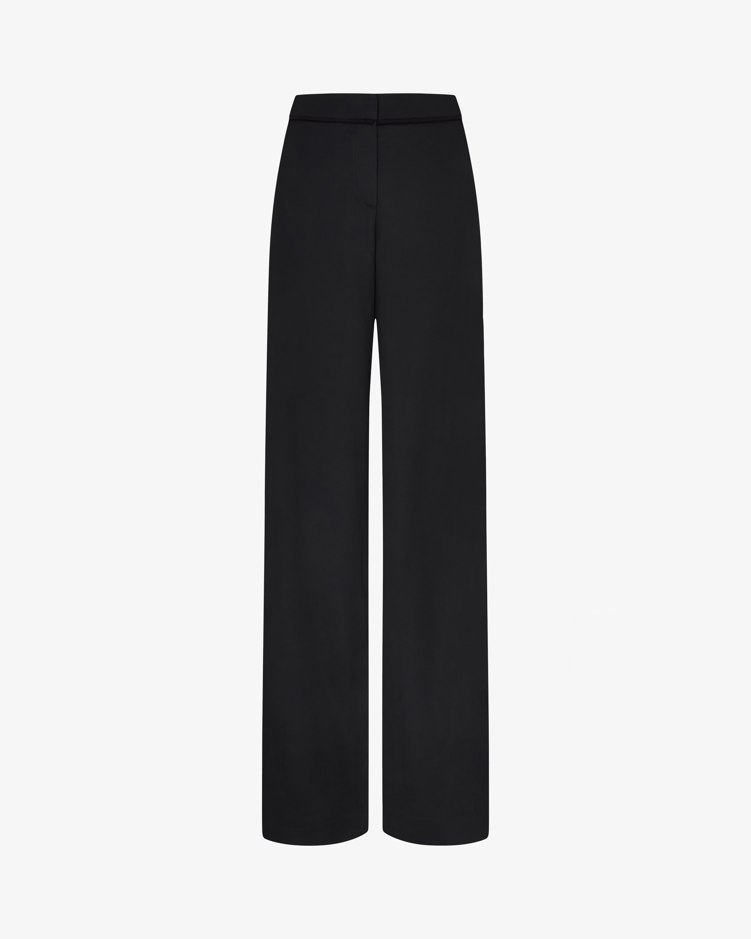 Tailored Trouser with Georgette Trim - Black