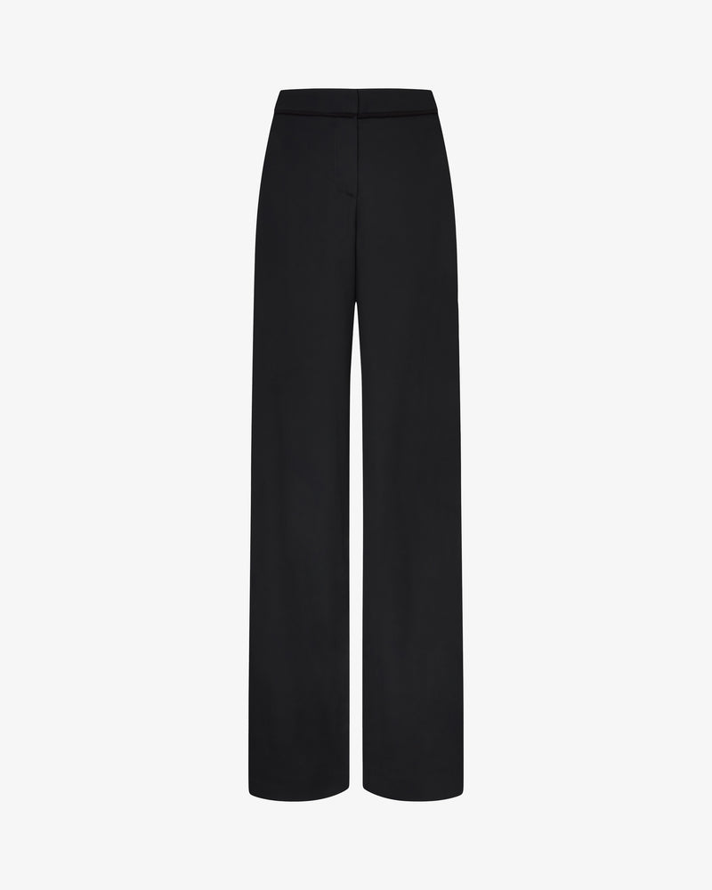 Tailored Trouser with Georgette Trim - Black picture #2