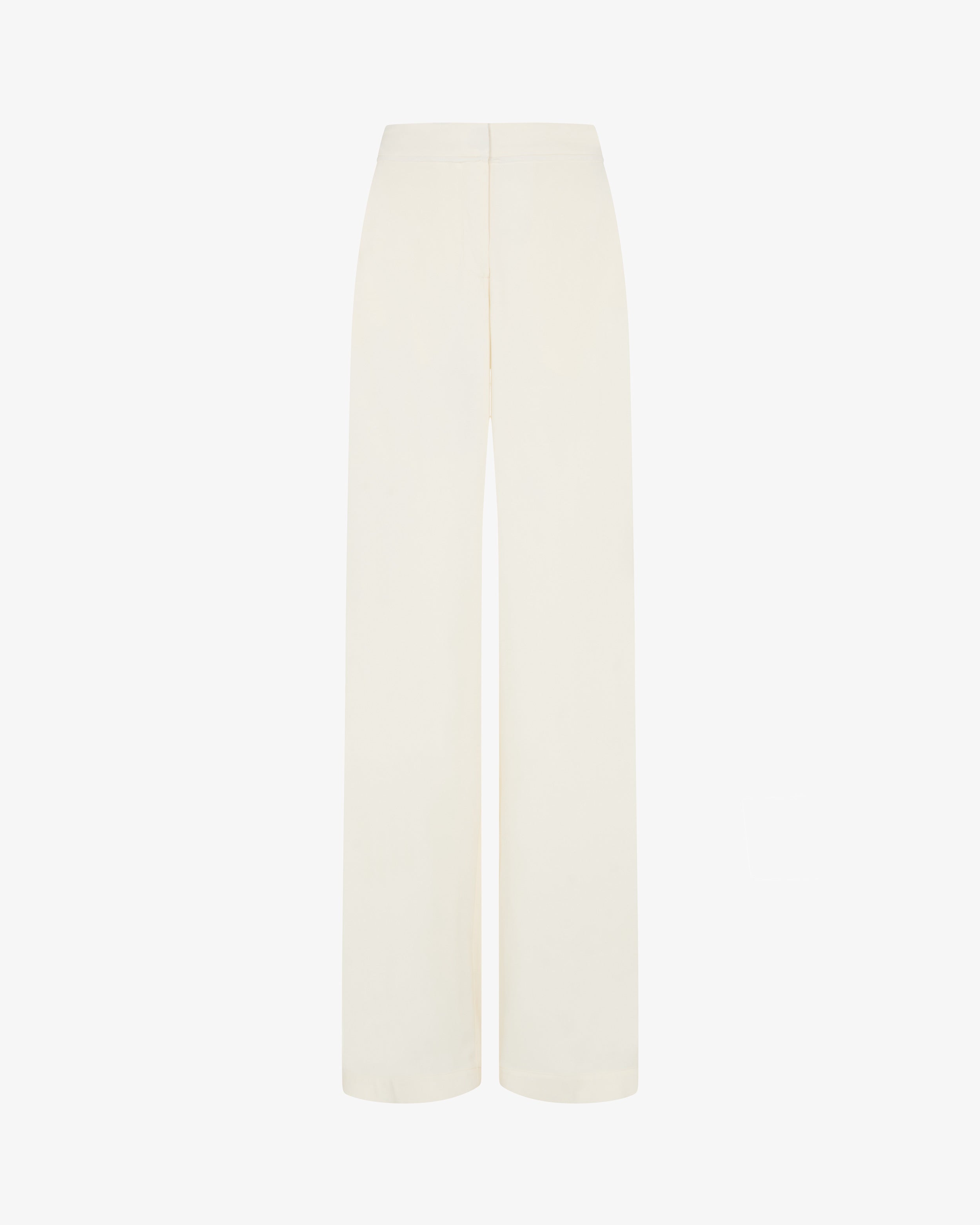 Tailored Trouser with Georgette Trim - Cream