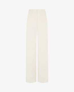 Tailored Trouser with Georgette Trim - Cream