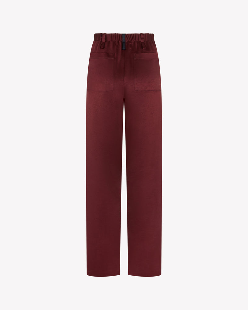 Satin Utility Jogger - Burgundy SERENA BUTE