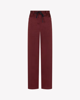 Satin Utility Jogger - Burgundy