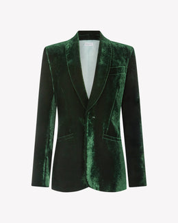 Velvet Blazer - Dark Green