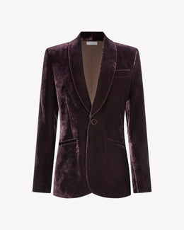 Velvet Blazer - Plum Purple