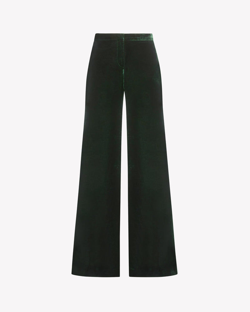 Velvet Flare Trouser - Dark Green picture #2