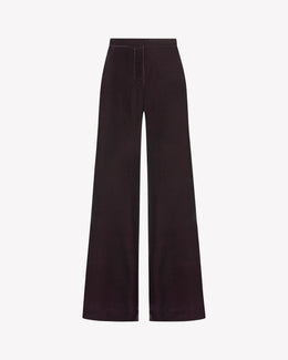 Velvet Flare Trouser - Plum Purple