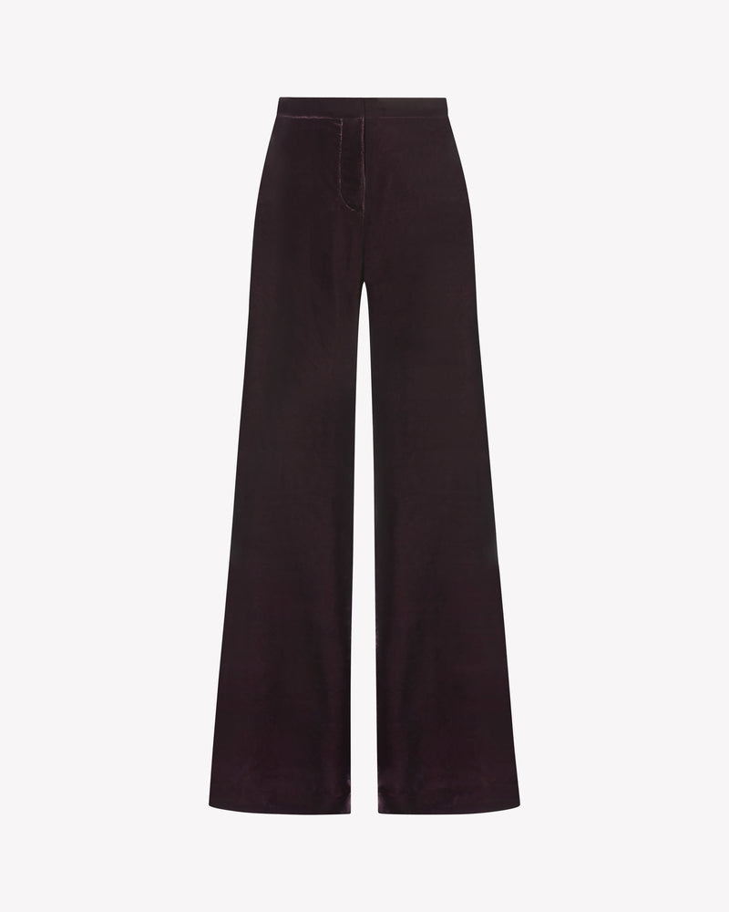 Velvet Flare Trouser - Plum Purple picture #2