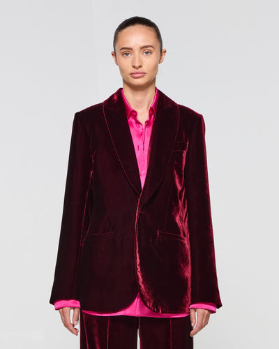 Velvet Blazer - Burgundy SERENA BUTE