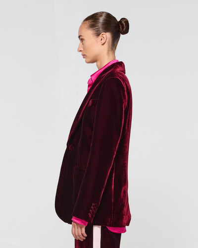 Velvet Blazer - Burgundy SERENA BUTE