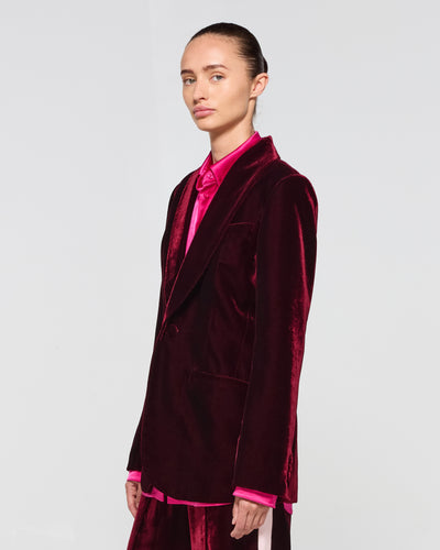 Velvet Blazer - Burgundy SERENA BUTE