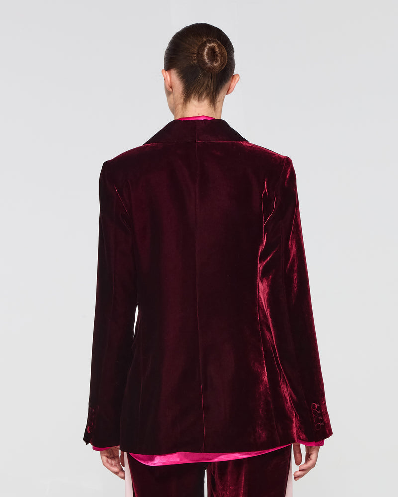 Velvet Blazer - Burgundy SERENA BUTE