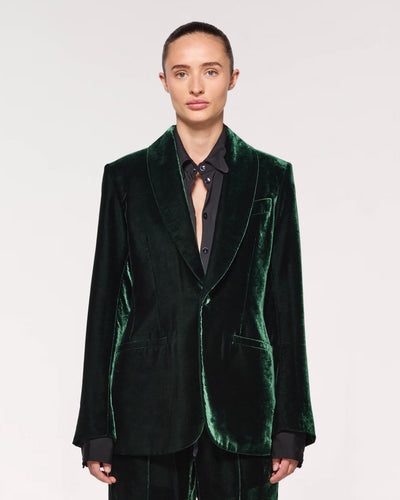 Velvet Blazer - Dark Green SERENA BUTE