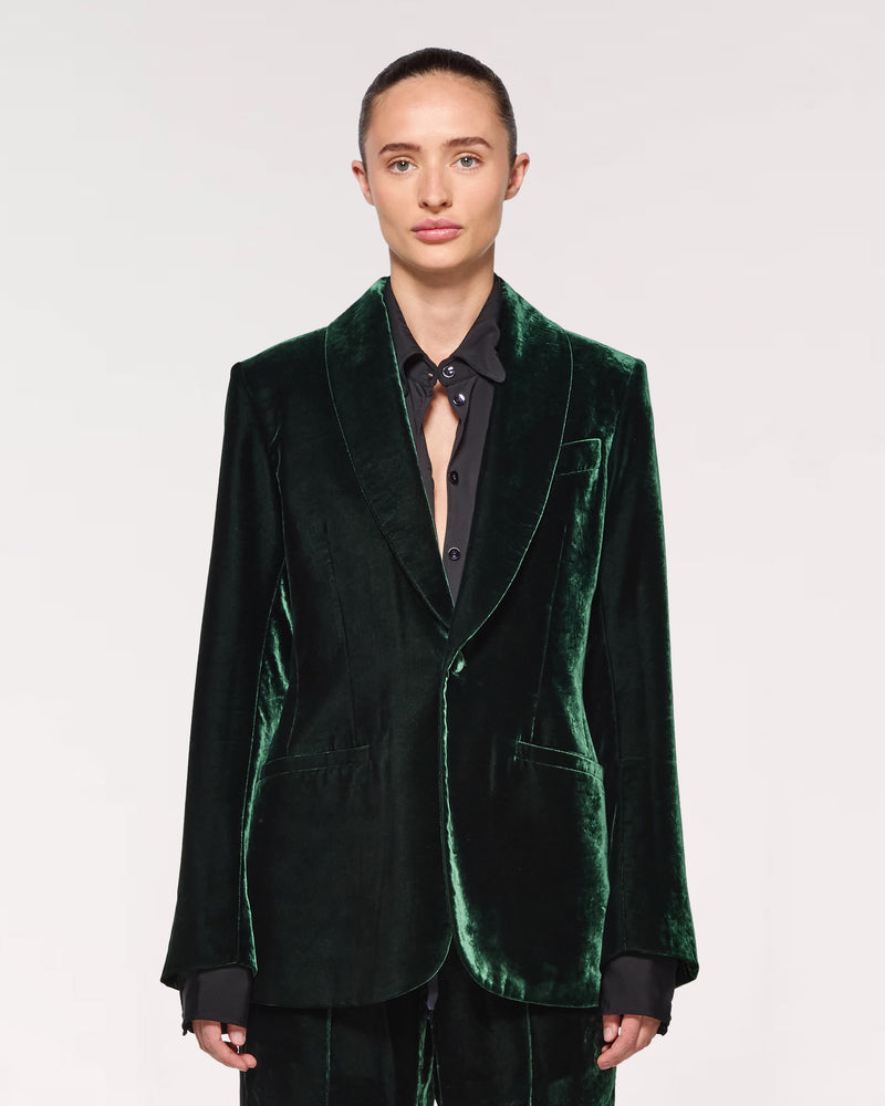 Velvet Blazer - Dark Green picture #3