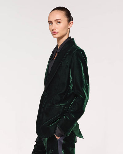 Velvet Blazer - Dark Green SERENA BUTE