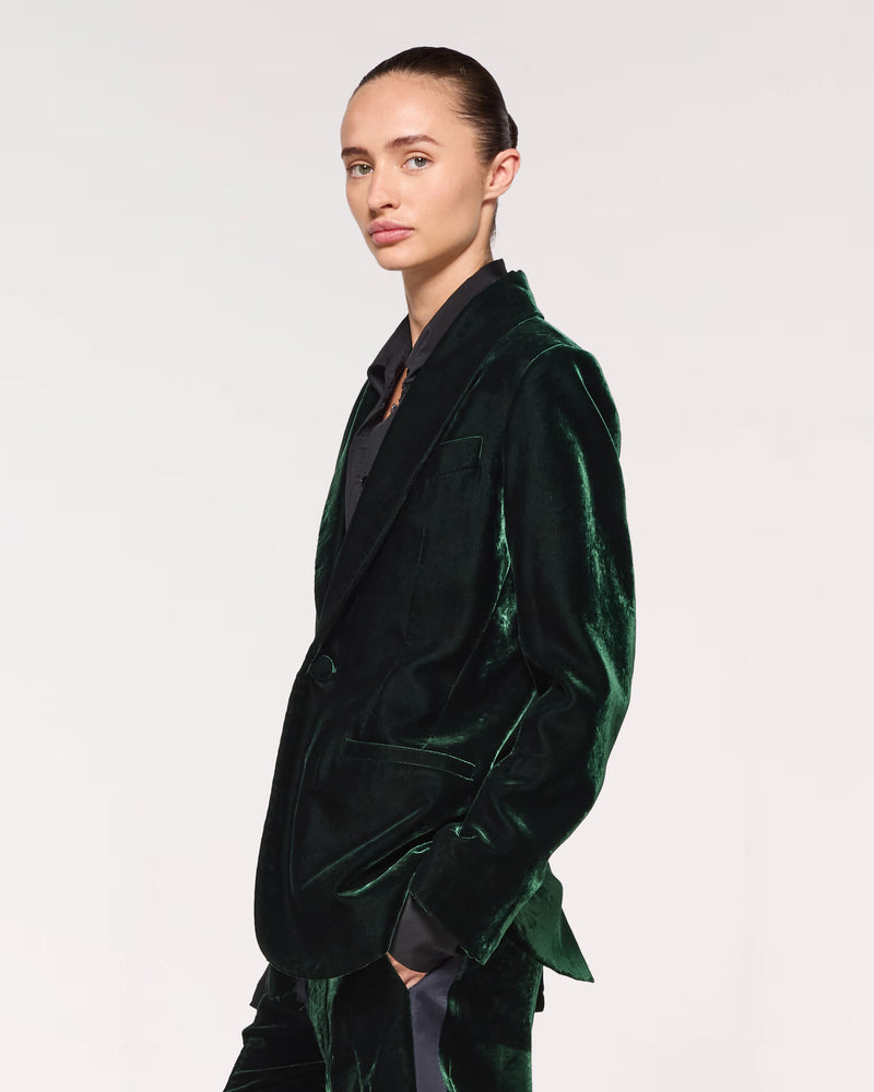 Velvet Blazer - Dark Green picture #4