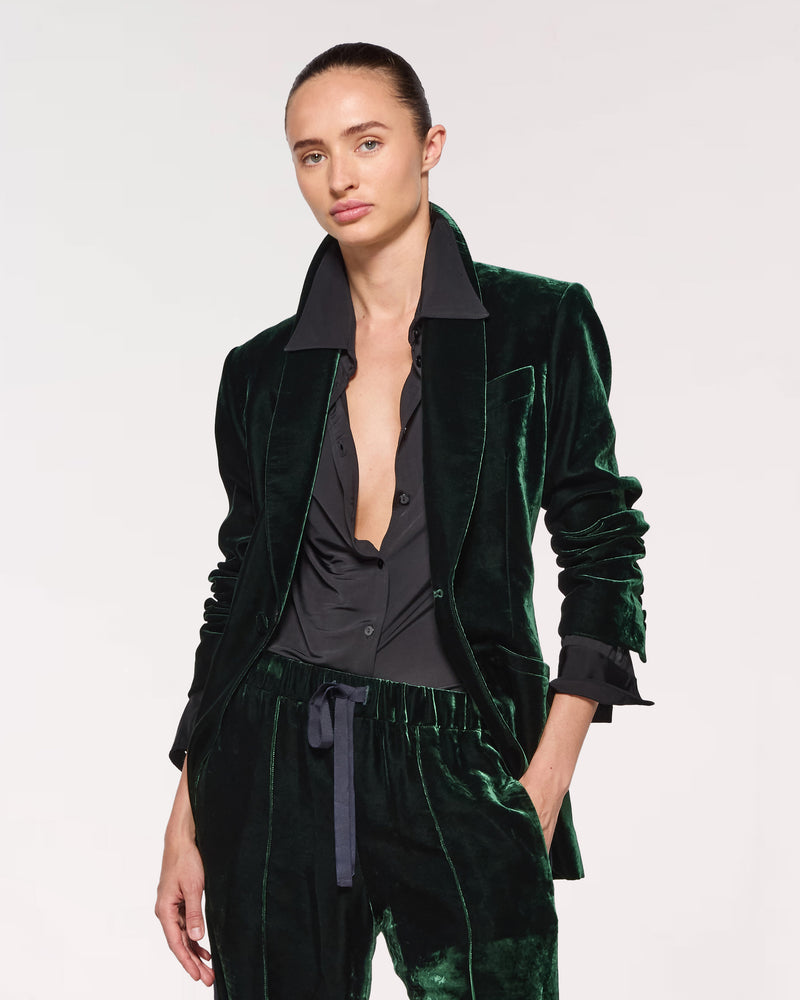 Velvet Blazer - Dark Green picture #2