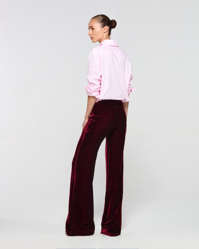 Velvet Flare Trouser - Burgundy SERENA BUTE