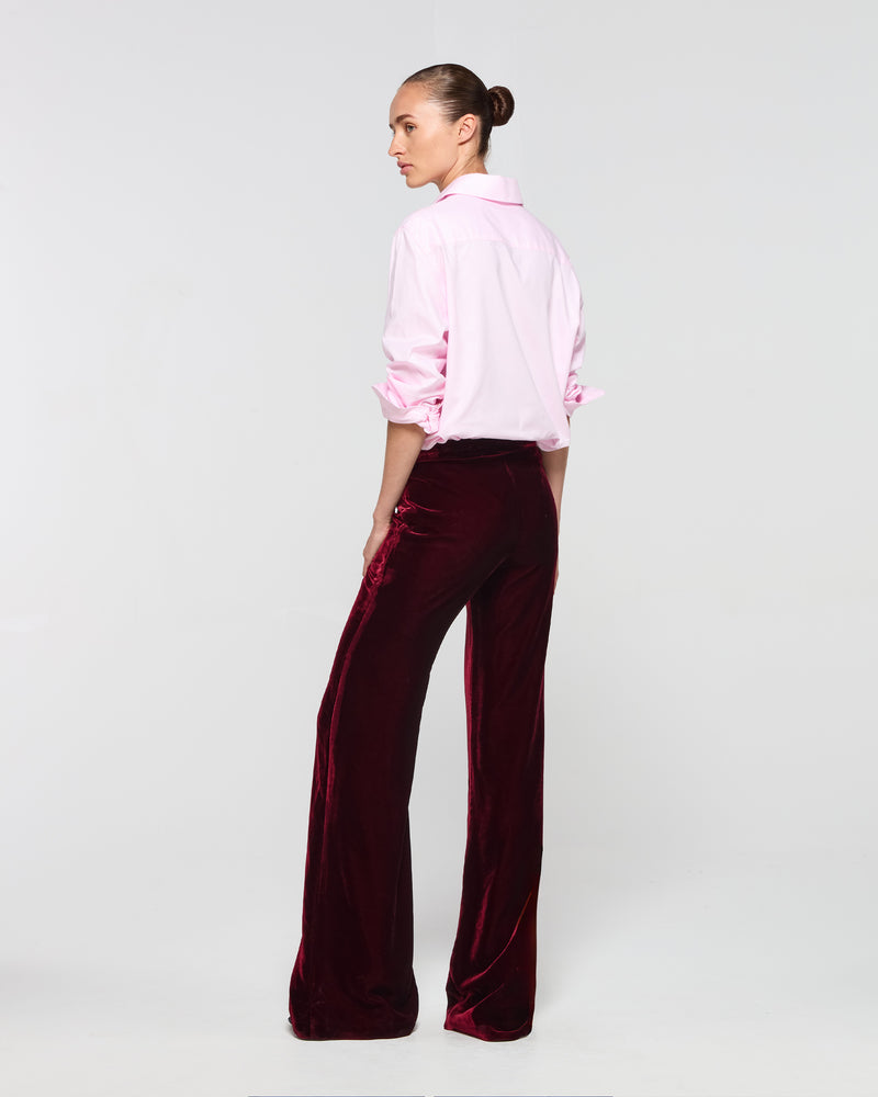 Velvet Flare Trouser - Burgundy picture #4
