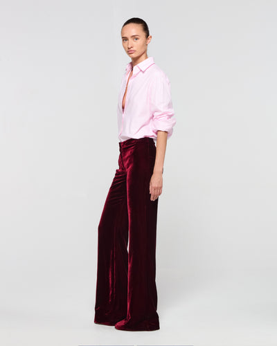 Velvet Flare Trouser - Burgundy SERENA BUTE