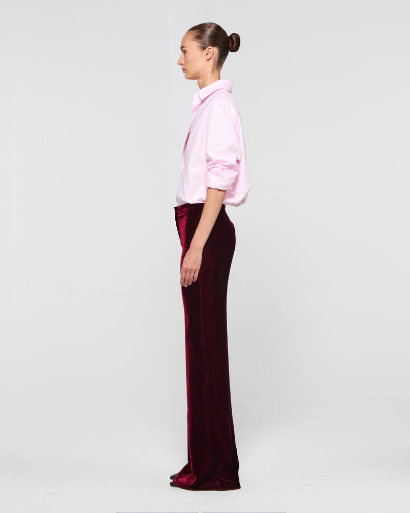 Velvet Flare Trouser - Burgundy picture #3