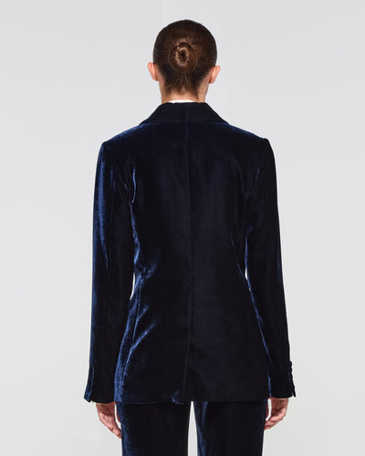 Velvet Blazer - Navy Blue SERENA BUTE