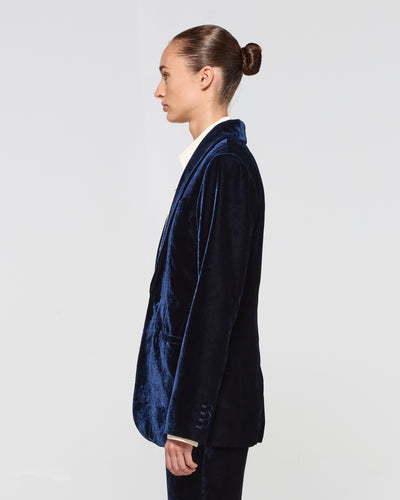 Velvet Blazer - Navy Blue SERENA BUTE