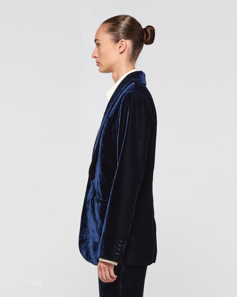 Velvet Blazer - Navy Blue picture #3