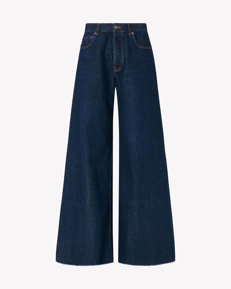Wide Leg Denim Jeans - Dark Blue picture #1