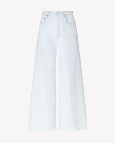 Wide Leg Denim Jeans - Light Blue SERENA BUTE