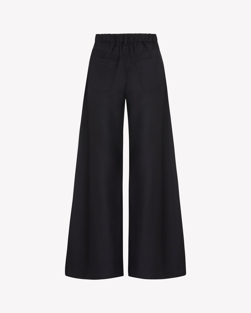 Wide Leg Jean - Navy Blue Wool SERENA BUTE