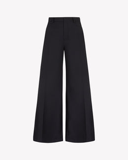 Wide Leg Jean - Navy Blue Wool