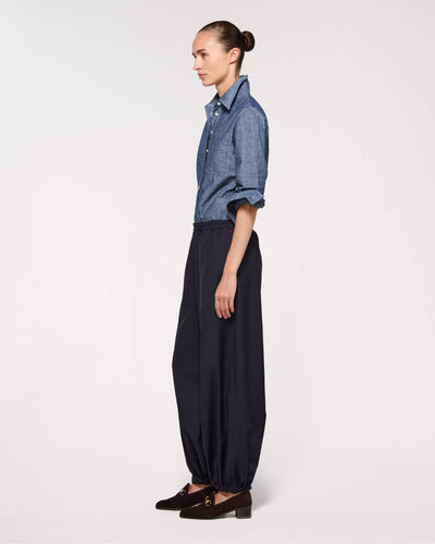 Wool Balloon Trouser - Navy SERENA BUTE