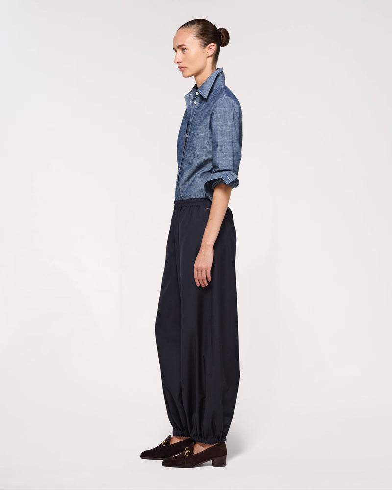 Wool Balloon Trouser - Navy SERENA BUTE