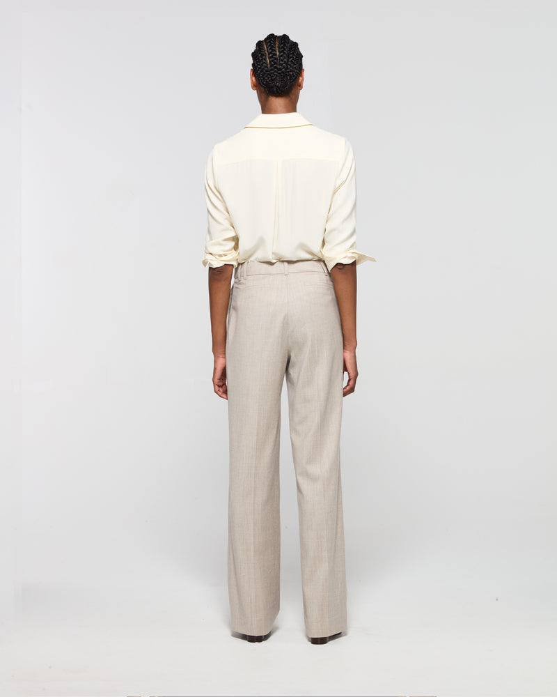 Wool Cashmere Inverted Pleat Trouser - Beige picture #3