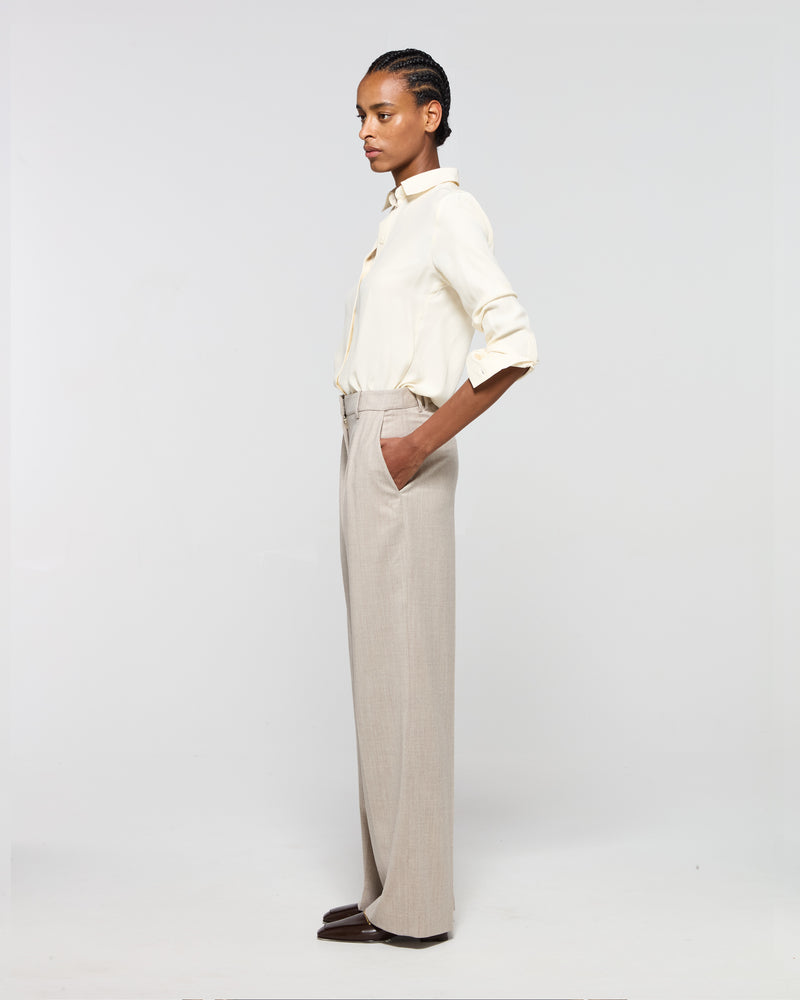 Wool Cashmere Inverted Pleat Trouser - Beige picture #4