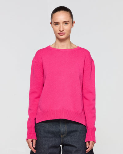 Wool Cashmere Round Neck Jumper - Pink SERENA BUTE