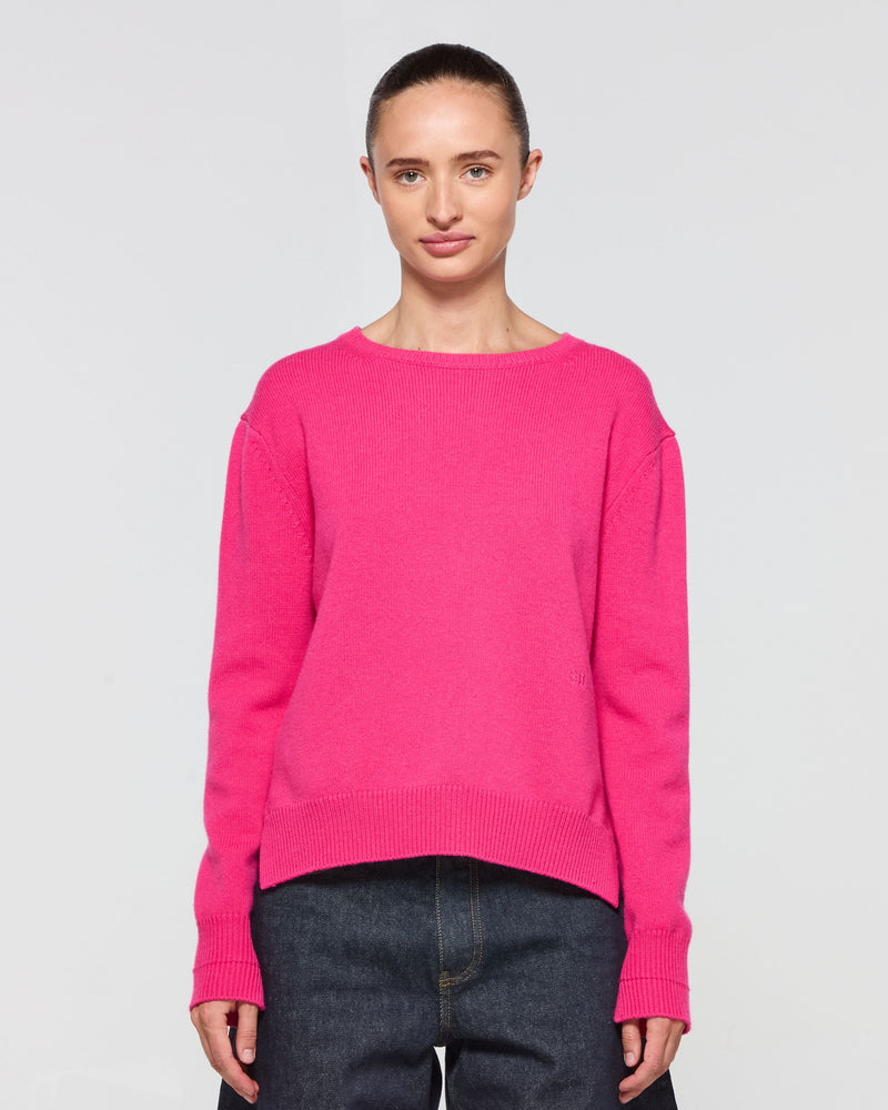 Wool Cashmere Round Neck Jumper - Pink picture #2