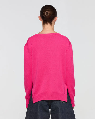 Wool Cashmere Round Neck Jumper - Pink SERENA BUTE