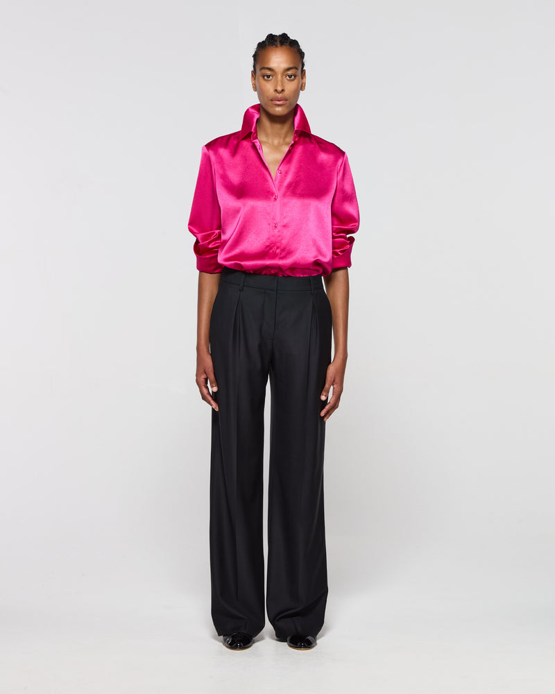 Wool Inverted Pleat Trouser - Black SERENA BUTE