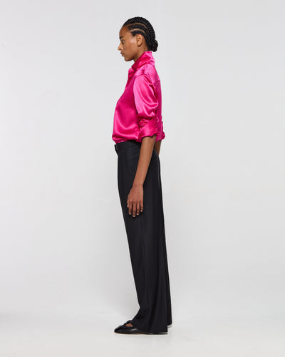 Wool Inverted Pleat Trouser - Black SERENA BUTE