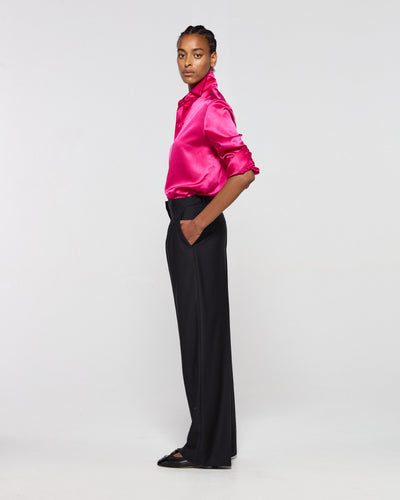 Wool Inverted Pleat Trouser - Black SERENA BUTE