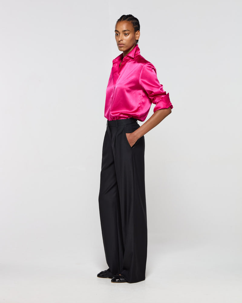 Wool Inverted Pleat Trouser - Black picture #3
