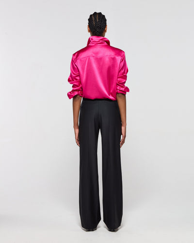 Wool Inverted Pleat Trouser - Black SERENA BUTE