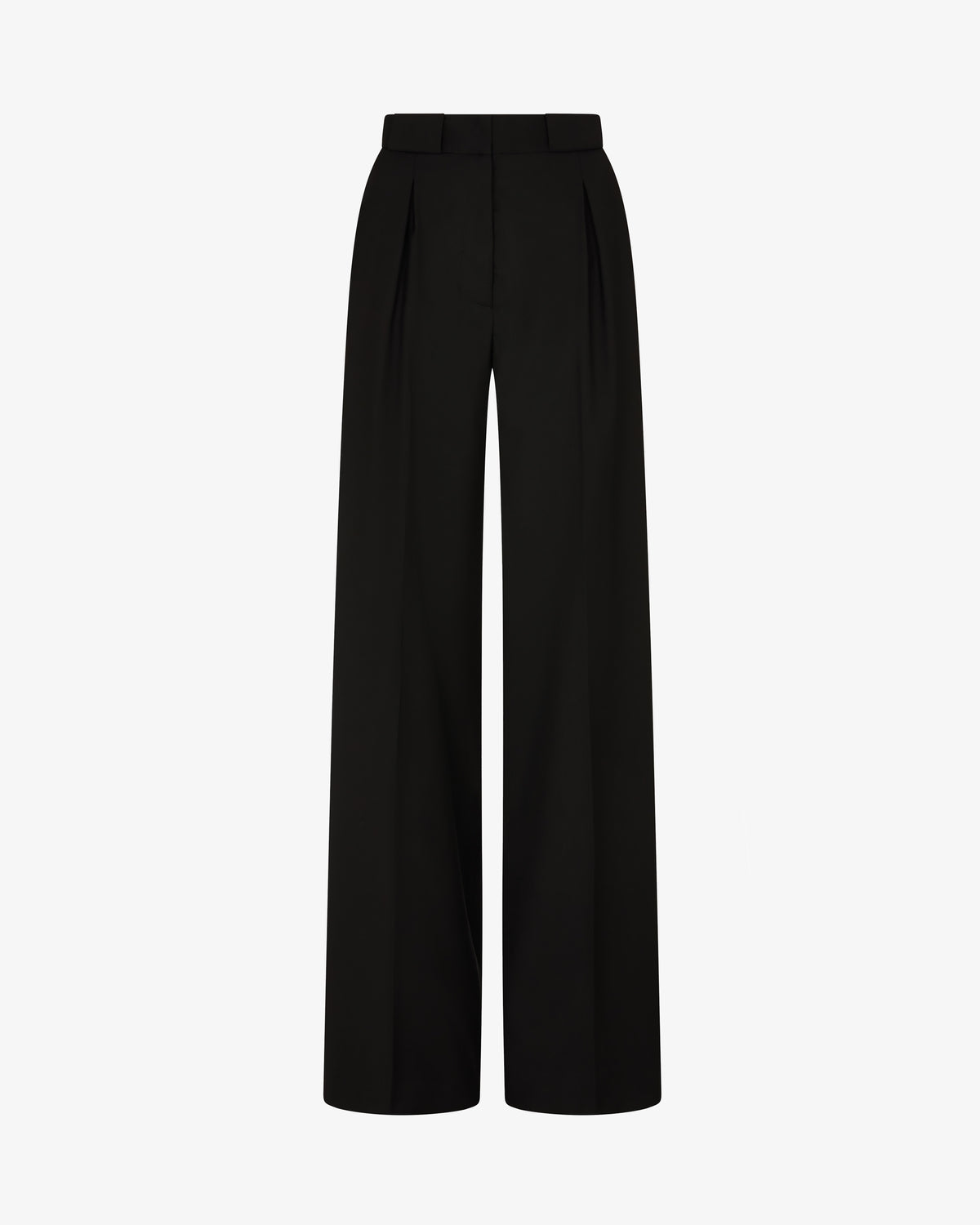 Wool Pleated Trouser - Black