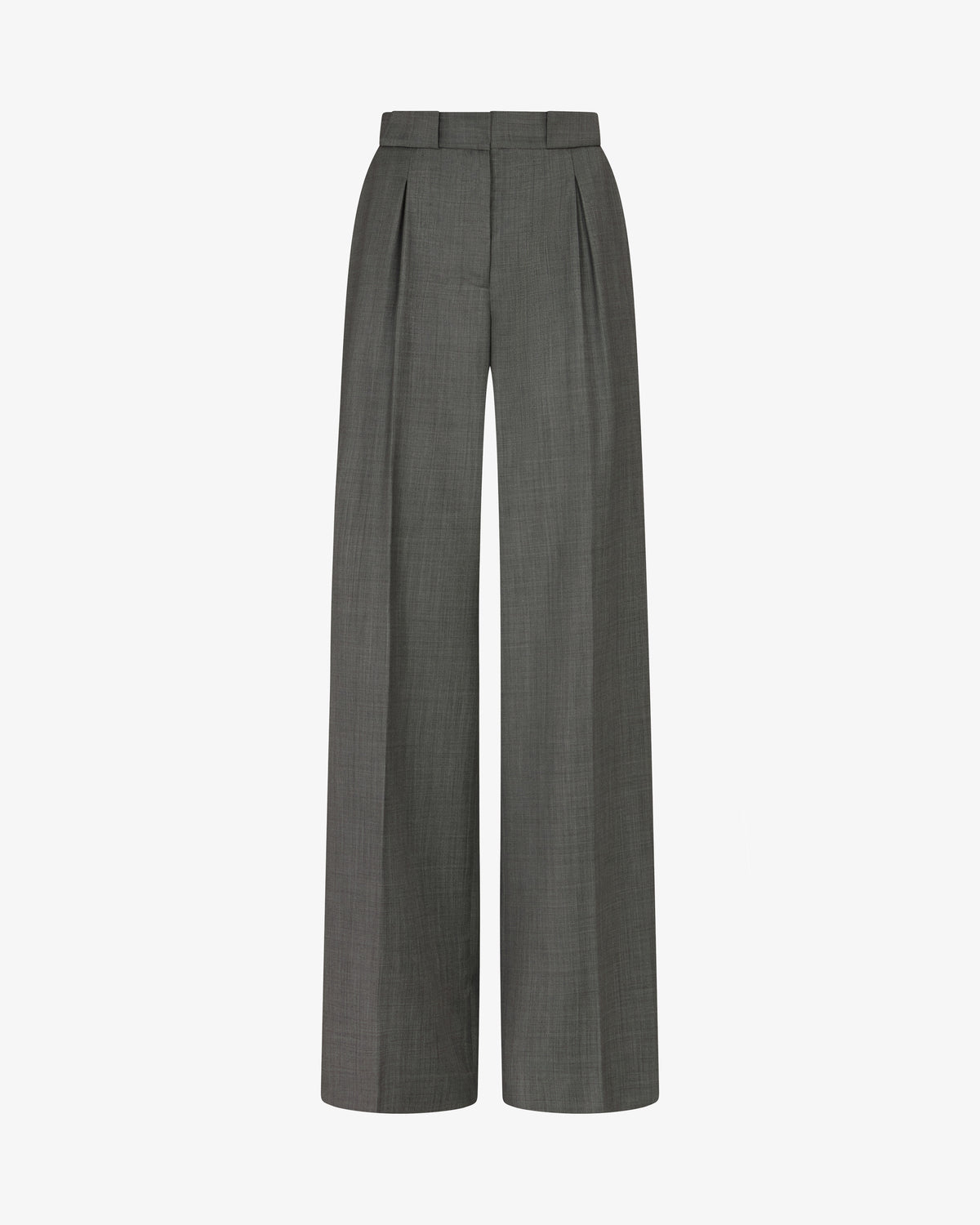 Wool Pleated Trouser - Dark Grey