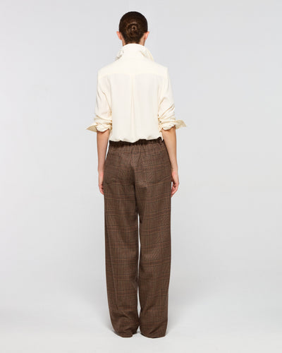 Wool Tweed Straight Leg Trouser - Brown SERENA BUTE