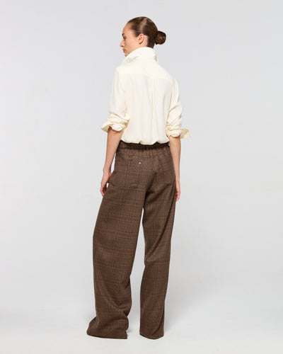 Wool Tweed Straight Leg Trouser - Brown SERENA BUTE