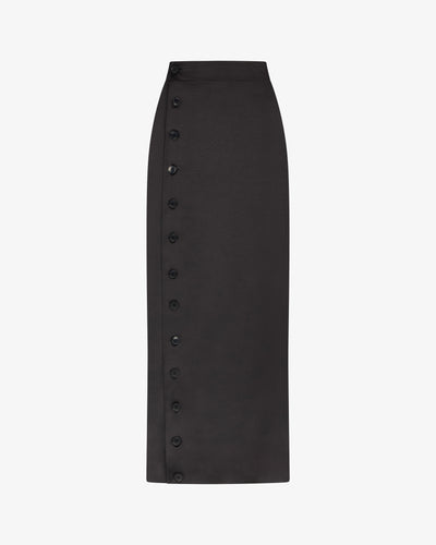 Button Down Skirt - Black SERENA BUTE