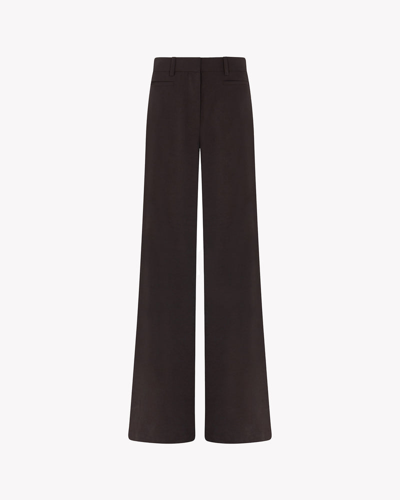The Anonymous Flare Trouser - Liquorice Black Plant Based Matte Satin picture #1