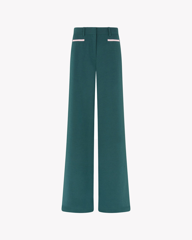 The Anonymous Flare Trouser - Dark Teal Plant Based Matte Satin picture #1